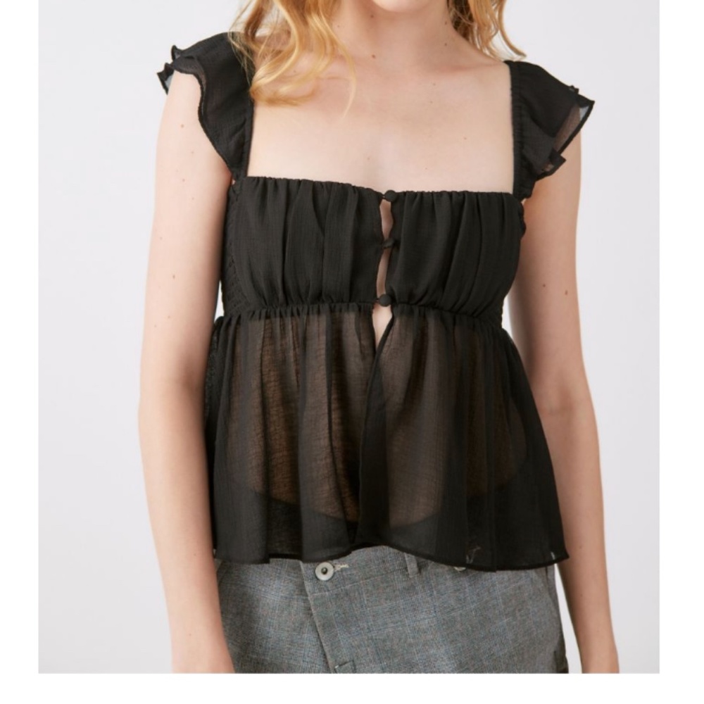 ISO Urban Outfitters Deandra Chiffon Split Hem Top
